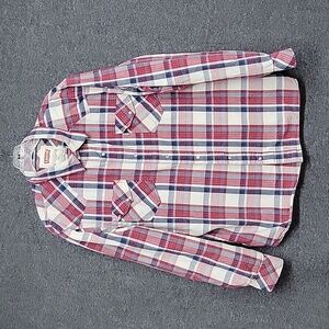 Levi's Western Red/Gray/White Plaid Dress Shirt Full Snap Front